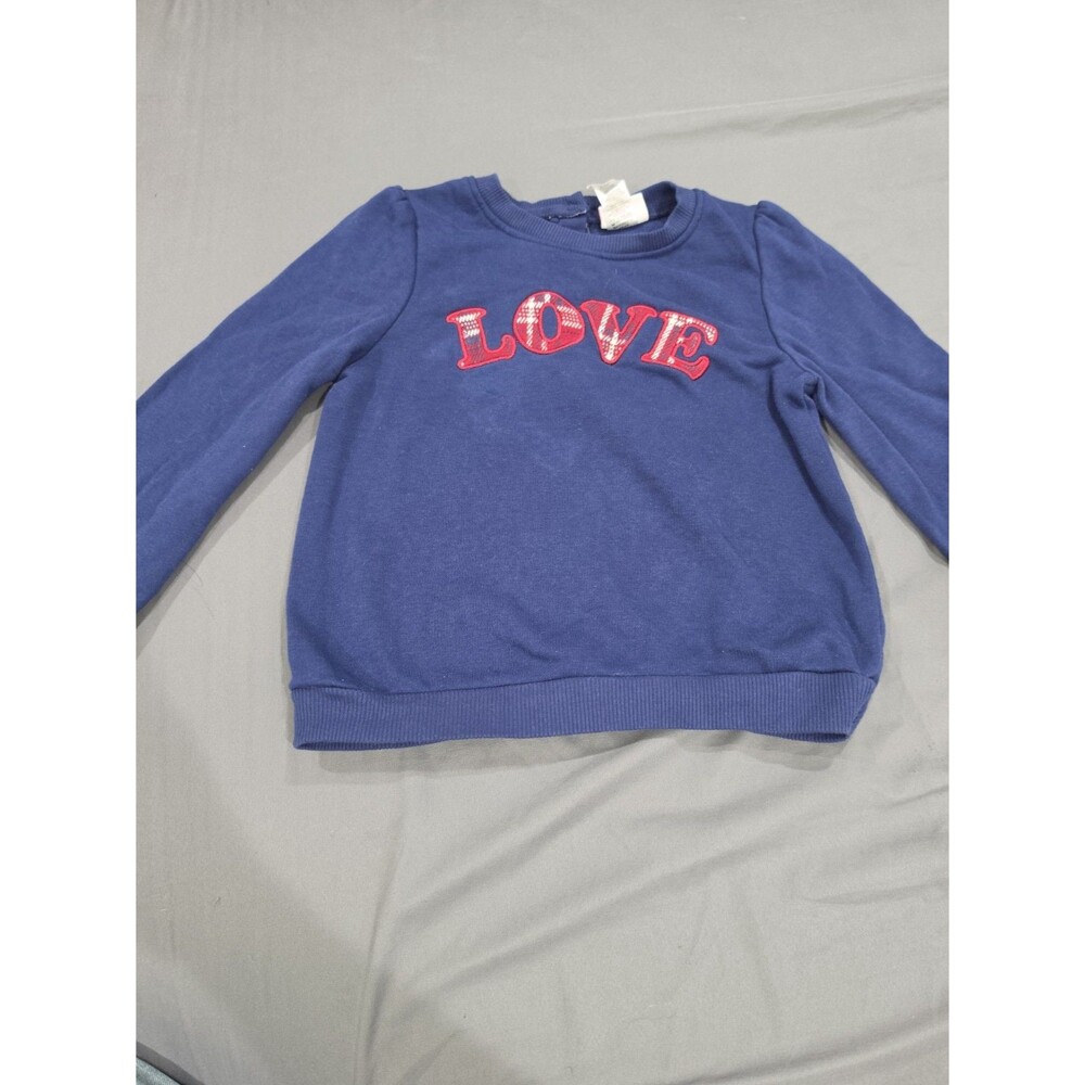 Girls Long Love Sleeved Shirt Color Navy Blue Size 7/8 #112